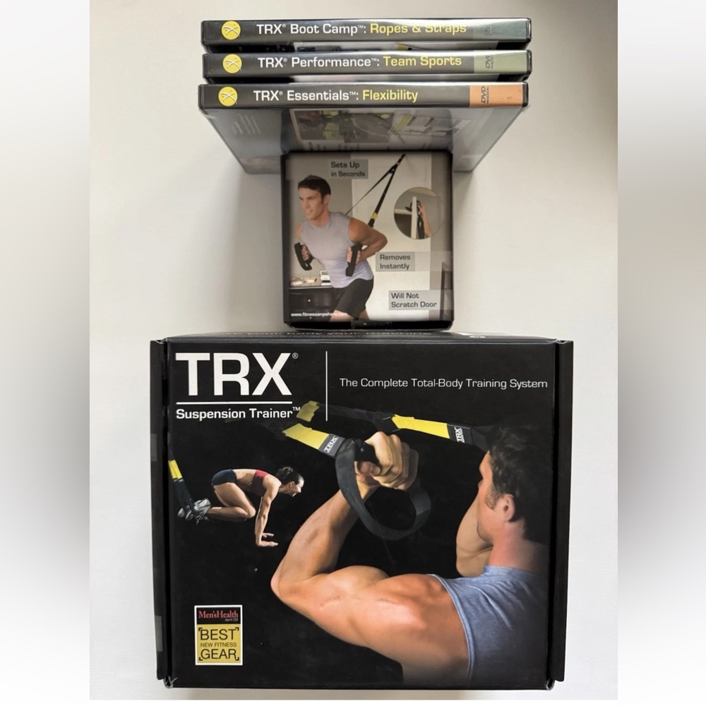 TRX Suspension Trainer Kit w/ Door Anchor + 3 DVDs Sealed Open Box NEW
